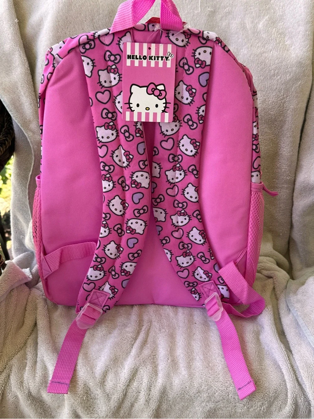 Hello Kitty Pink Backpack and Matching Lunch Bag Set with Heart Print